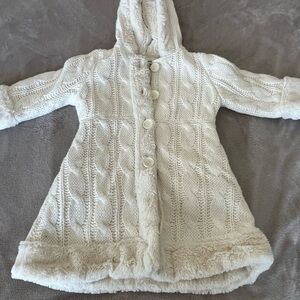 Cozy Cream Hooded Kids Coat